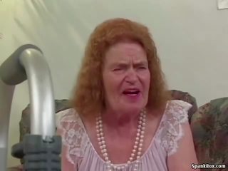 Granny loses her teeth while sucking