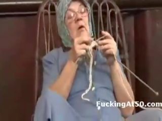 Fabulous to trot granny fingers herself and gives soaking wet blowjob