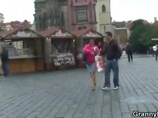 Granny tourist is picked up and fucked